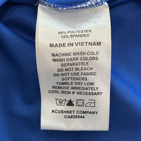 FootJoy Golf Polo Shirt Mens Large Blue Leaf Print All Over Print Stretch Preppy - Picture 7 of 8